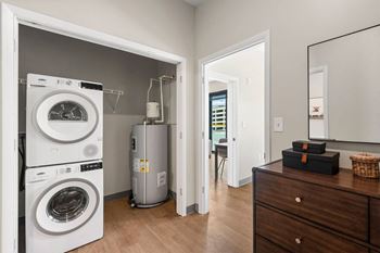 a washer and dryer in a laundry room